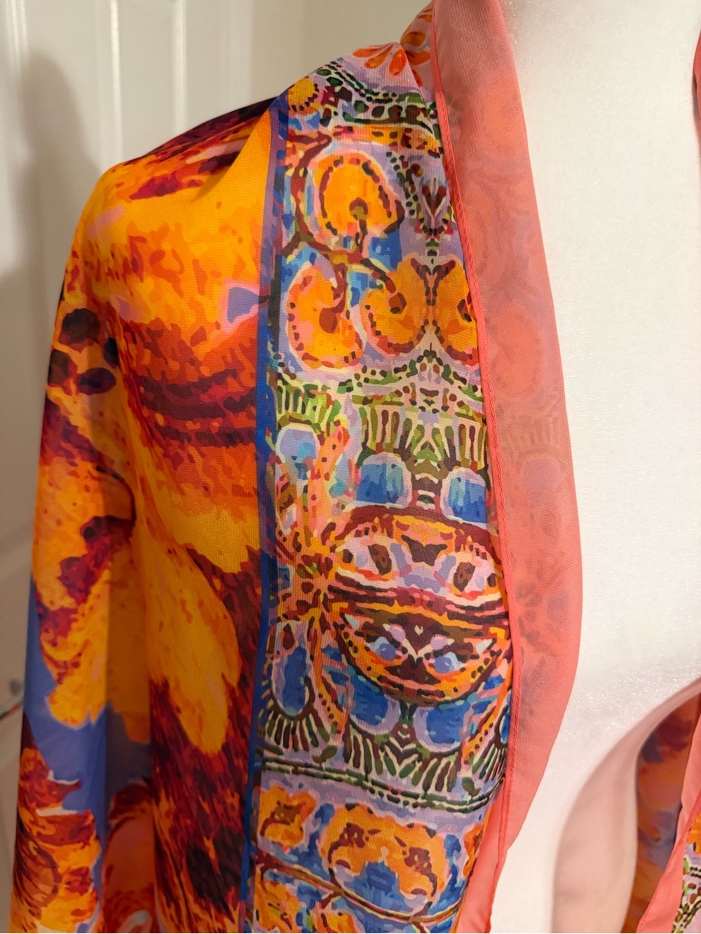 Elizabeth Gillet Colorful Boho Kimono Vibrant Pattern Like New One Size - Picture 2 of 7